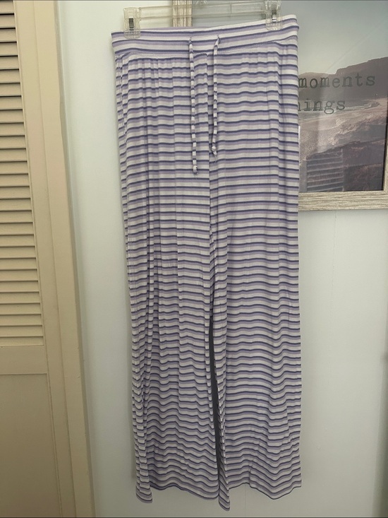 Cotton On Body Pants - Size Small Cotton On Body Lavender & White Striped Wide-Leg Pants